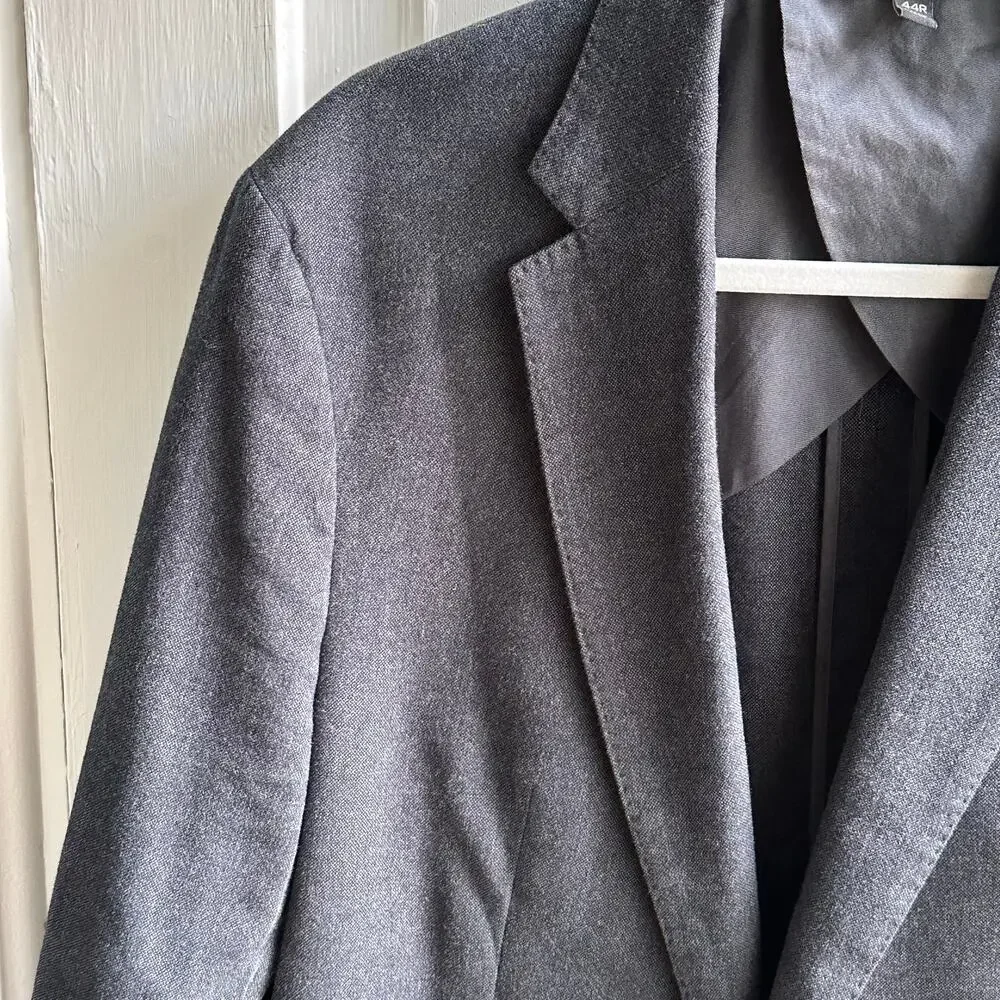Banana Republic Slim Fit Blazer 44R Gray Cotton Sport Coat